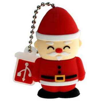 Weihnachtsmann-Form-kundenspezifische Form PVC Keychain USB-Pendrive (EG-503)